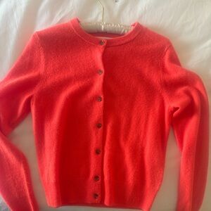 Nordstrom Women's Cashmere Cardigan - Bright Coral